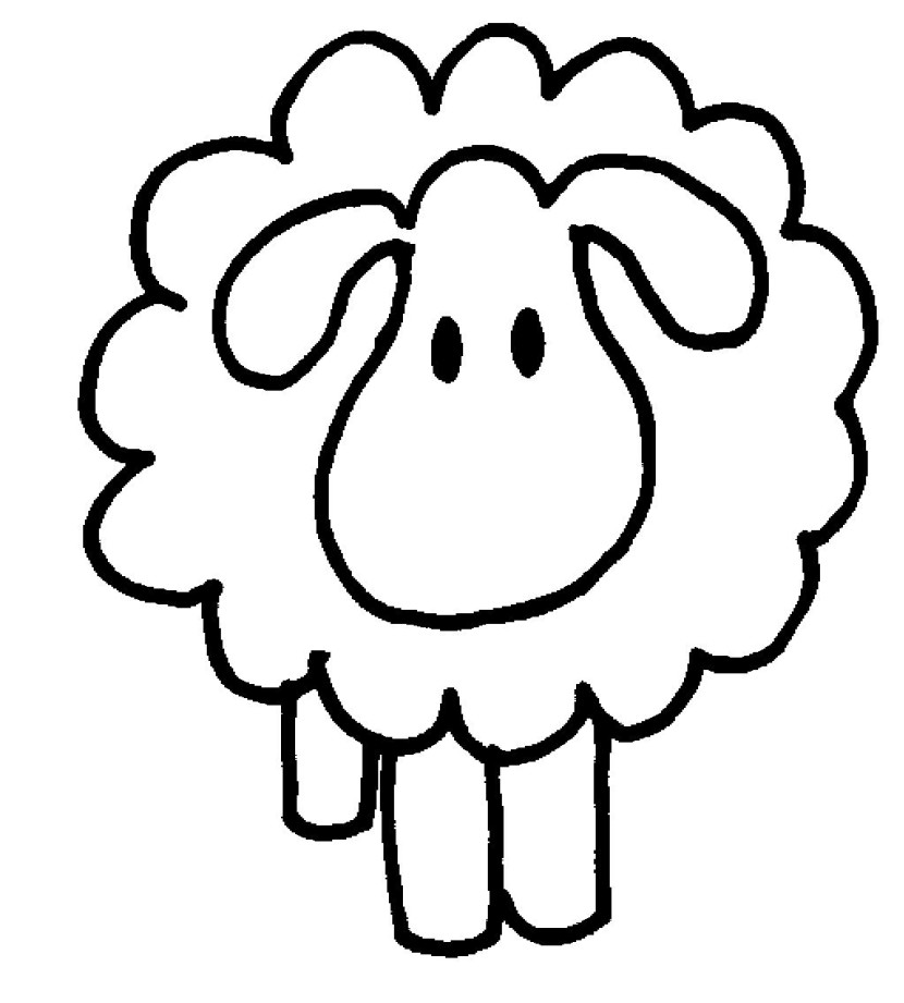 830x921 Sheep Clipart Balck White
