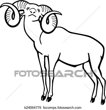 450x468 Clipart Of Mouflon Wild Sheep K24054775
