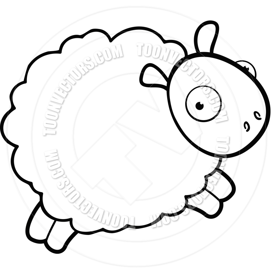 940x940 Sheep Jumping (Black And White Line Art) By Cory Thoman Toon