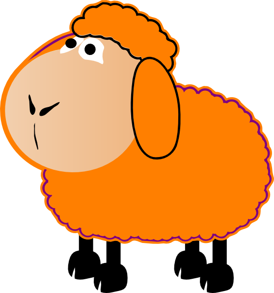 558x597 Orange Sheep Clip Art