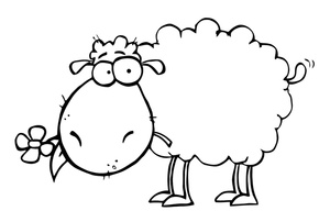 300x202 Black And White Sheep Clipart