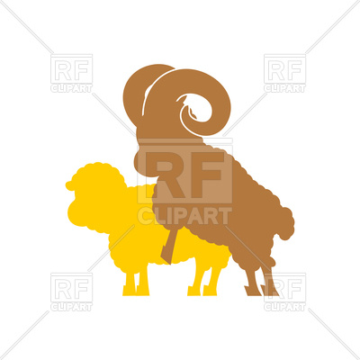 400x400 Sheep Sex. Farm Animal Intercourse. Royalty Free Vector Clip Art