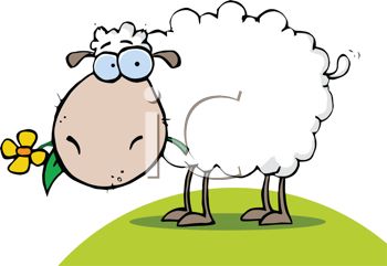 350x241 Clip Art Illustration Of A Sheep Grazing In The Grass