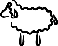 188x150 Outline Of A Sheep Sticker