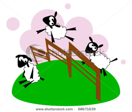 450x383 Counting Sheep Clipart