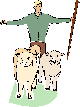 338x454 Sheep Shepherd Clipart