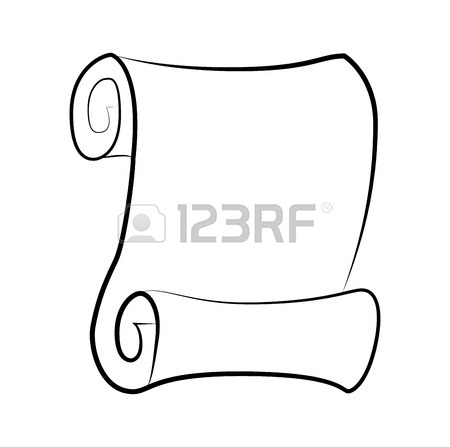 450x447 Paper Scroll Clip Art Isolated On White Background. Empty, Blank