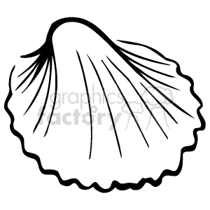 300x300 Royalty Free Black Outline Of A Sea Shell 129488 Vector Clip Art