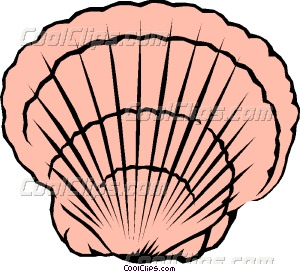 300x272 Scallop Shell Vector Clip Art