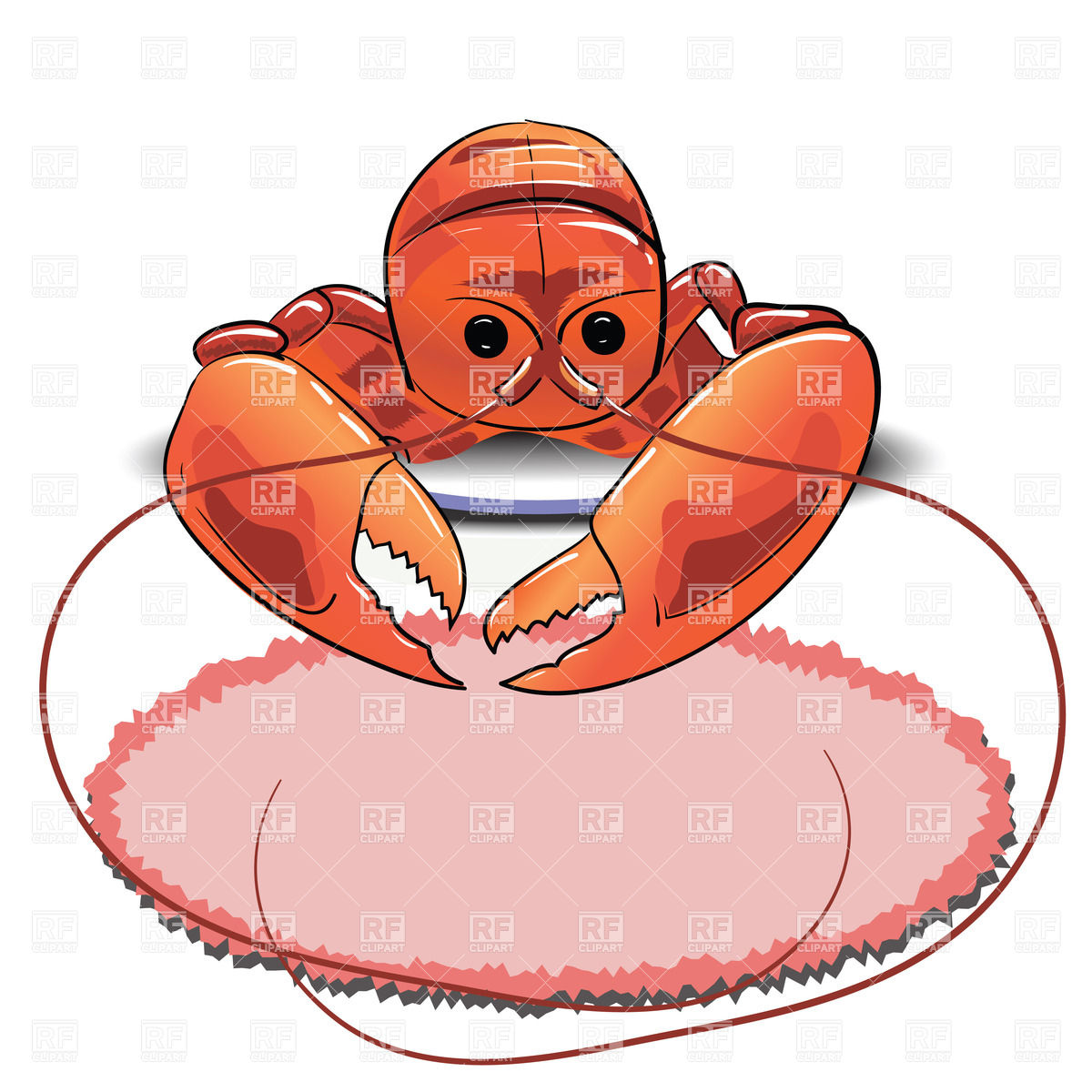 1200x1200 Cartoon Lobster Royalty Free Vector Clip Art Image