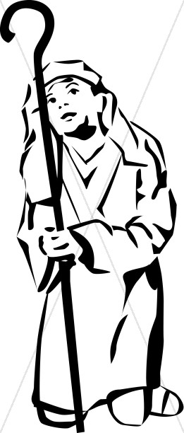 261x612 A Kneeling Shepherd Nativity Clipart