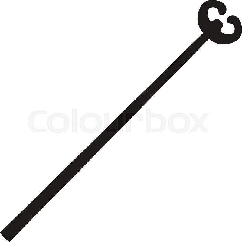 800x800 Wooden Staff Silhouette Isolated On White Background Stock