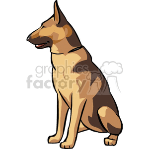 300x300 Royalty Free German Shepherd Sitting Down 131860 Vector Clip Art