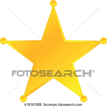 450x449 Clip Art Of Golden Sheriff Star Badge K16161926
