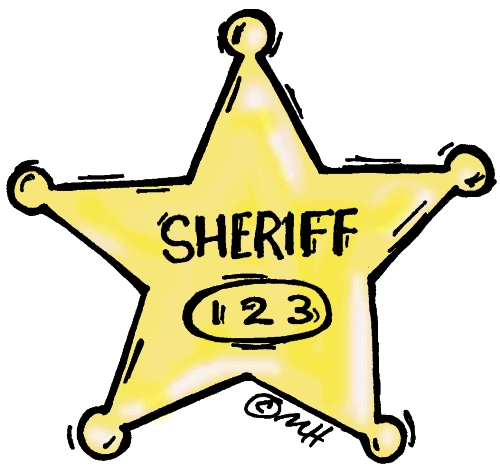 500x474 Simple Yellow Sheriff Badge Clipart