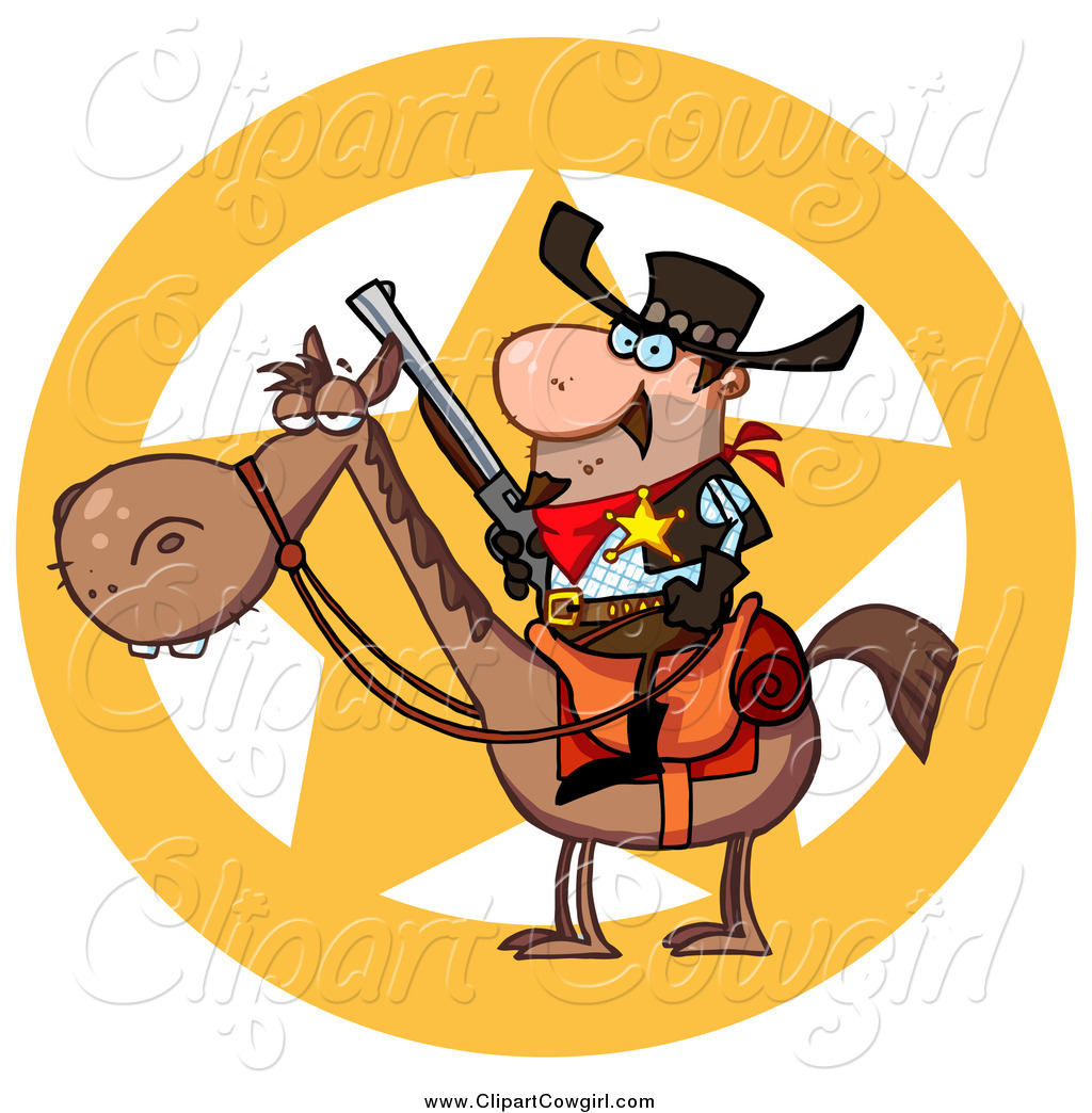 1024x1044 Clipart Of A Sheriff Star And Cowboy On A Horse By Hit Toon