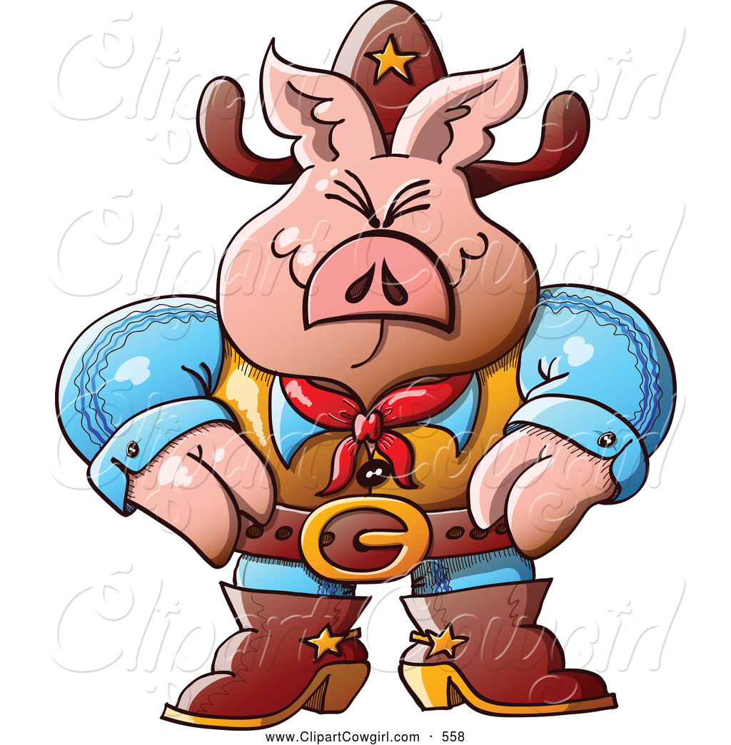1024x1044 Clipart Of A Mad Western Sheriff Pig By Zooco