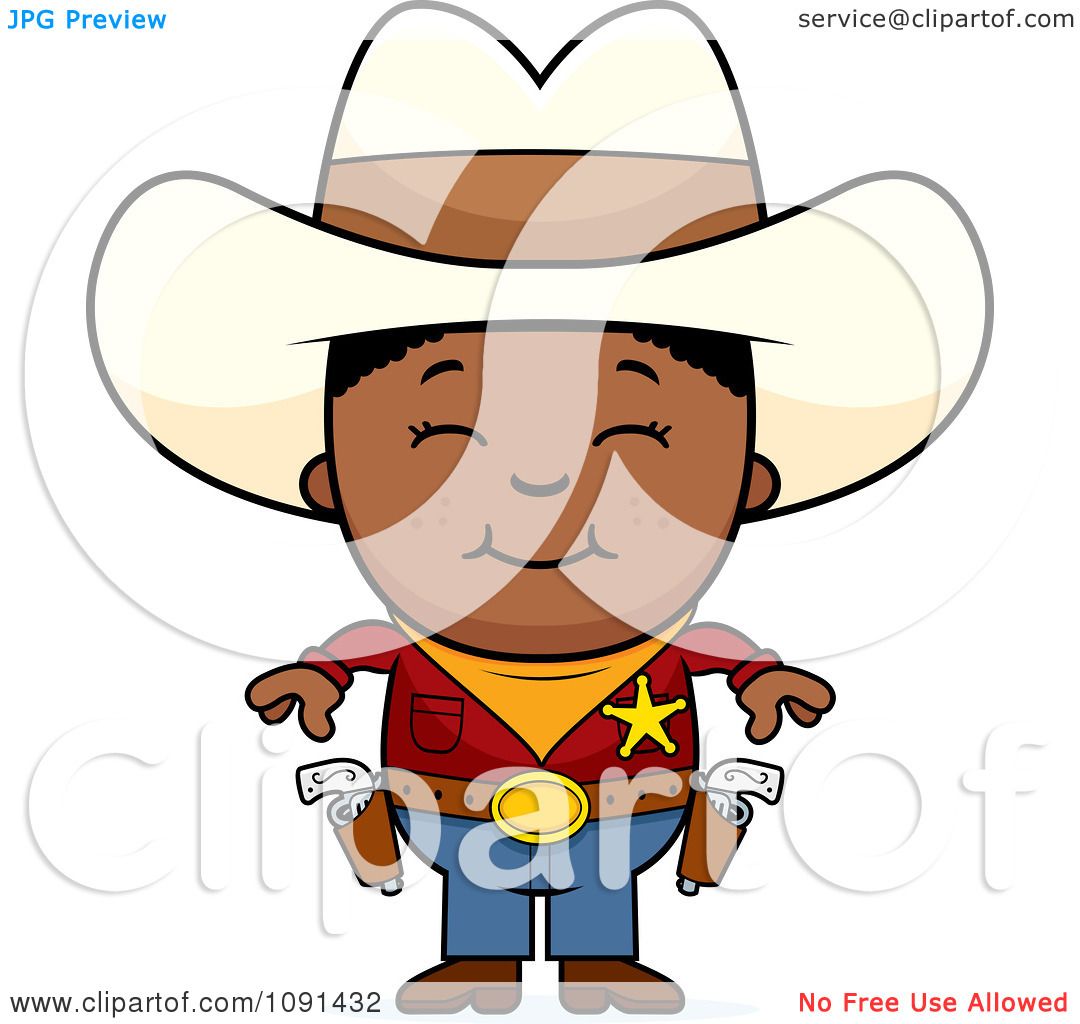 1080x1024 Clipart Happy Black Sheriff Cowboy Kid
