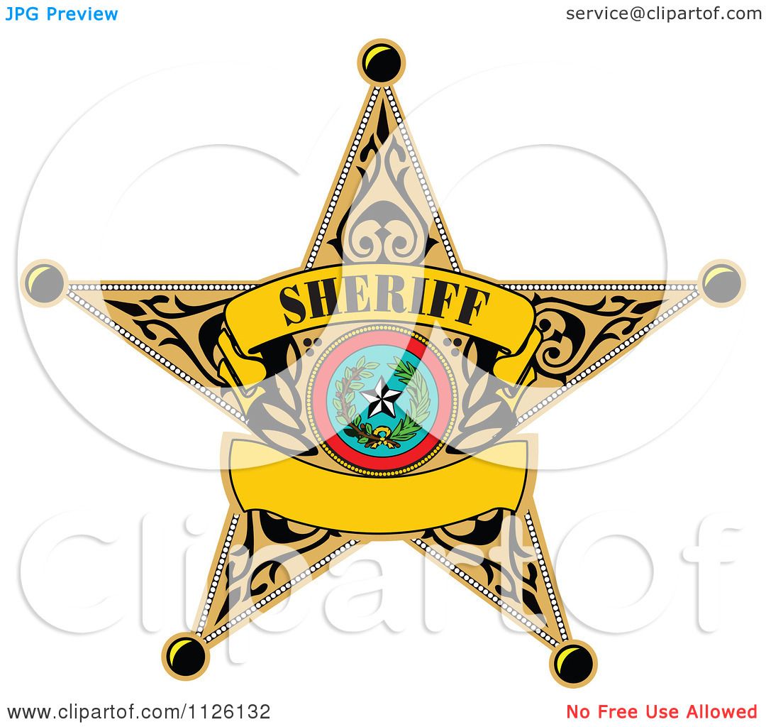 1080x1024 Clipart Of A Sheriff Star Badge