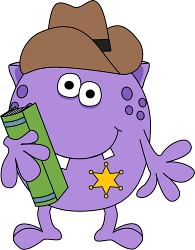 390x500 Monster Sheriff With A Book Clip Art