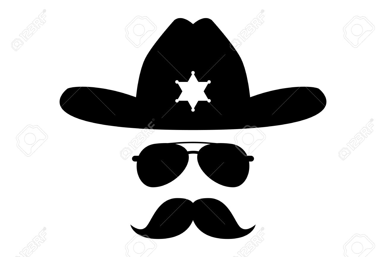 1300x866 Usatii Cowboy Sheriff In Glasses Mask Royalty Free Cliparts