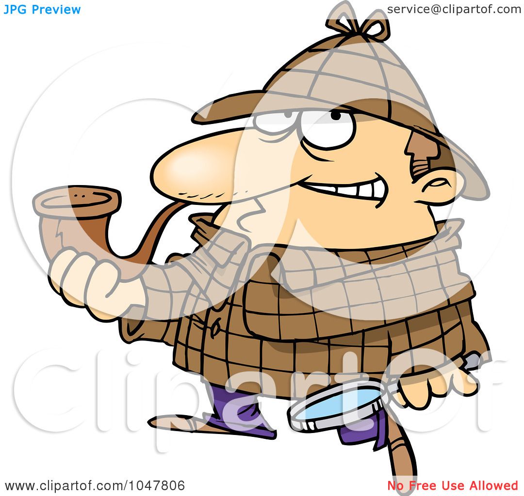 1080x1024 Royalty Free (Rf) Clip Art Illustration Of A Cartoon Sherlock