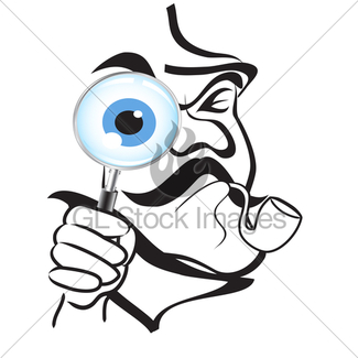 325x325 Sherlock Holmes Cartoon With Magnifying Glass Gl Stock Images