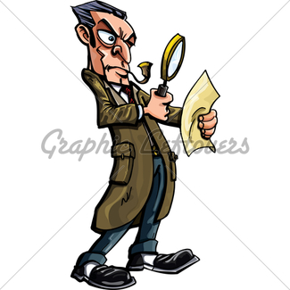 325x325 Cartoon Sherlock Holmes With A Magnifying Glass Gl Stock Images