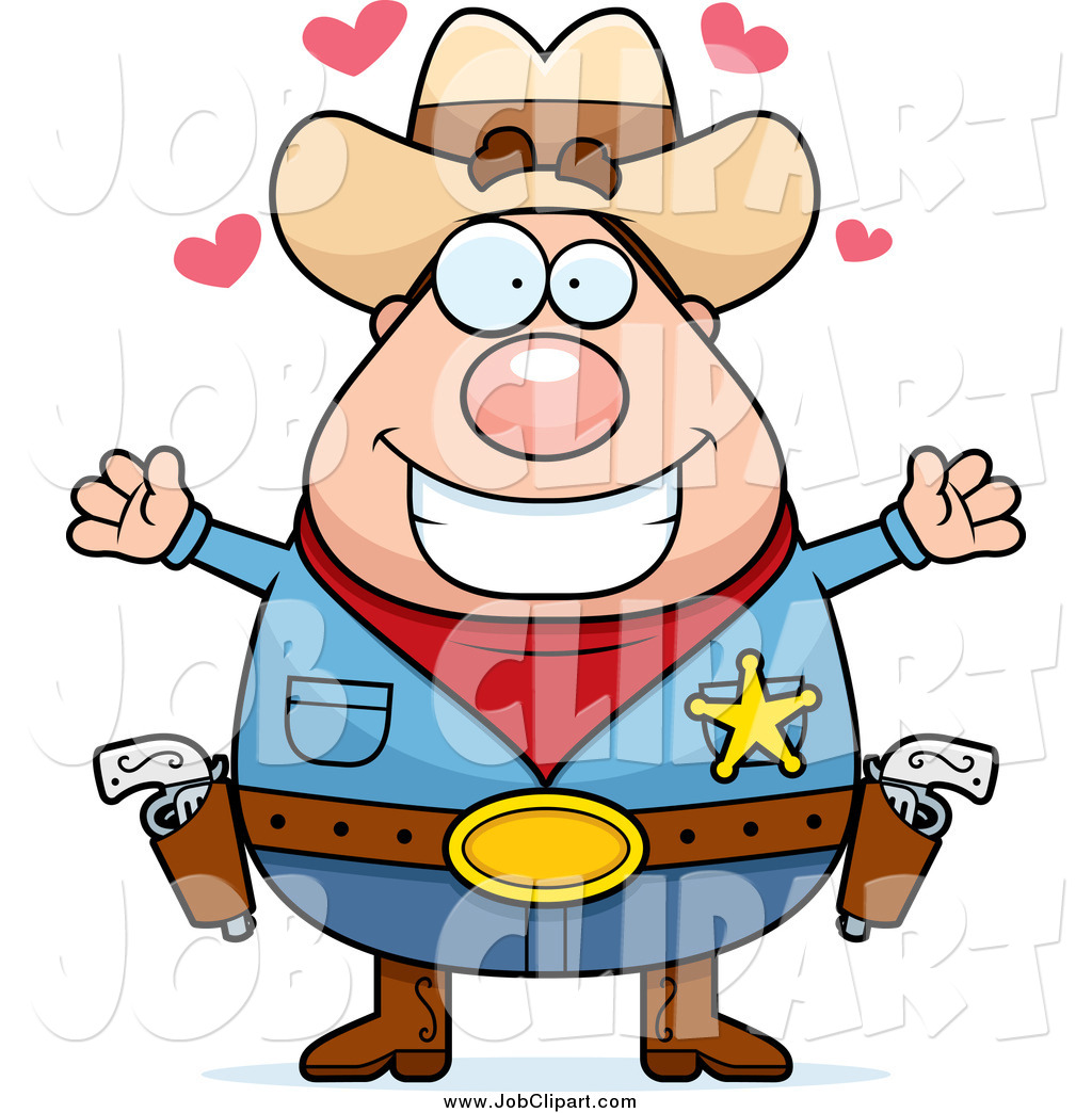 1024x1044 Job Clip Art Of A Plump Cowboy Sheriff With Open Arms And Hearts