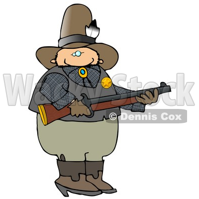 400x400 Sherrif Holding A Rifle Clipart Illustration Djart