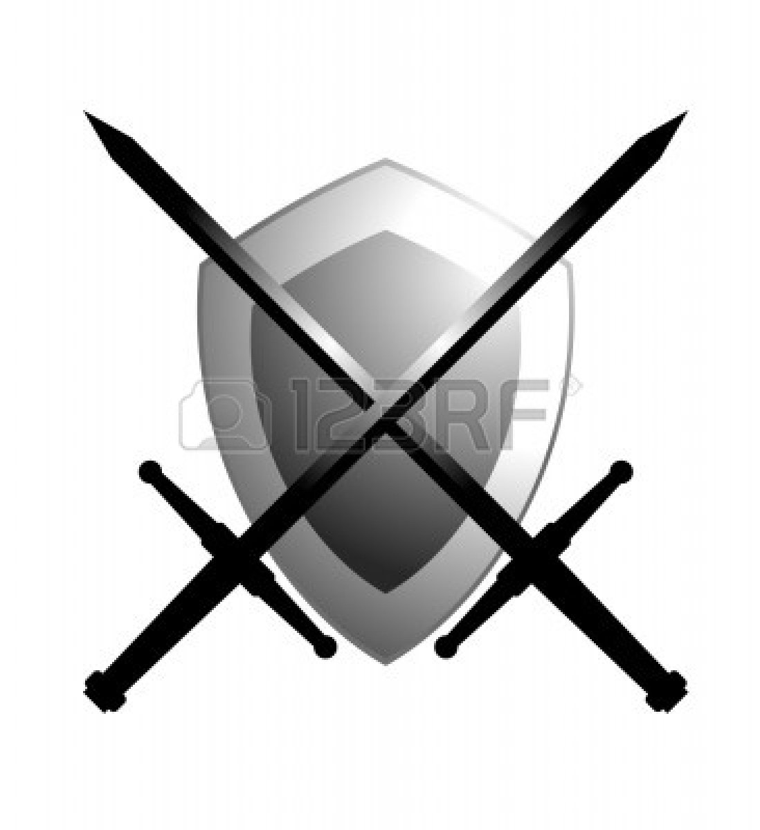 1098x1200 Cross Sword And Shields Clipart