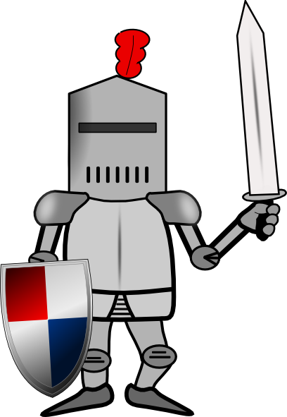 408x591 Knight In Armor With Shield And Sword Clip Art