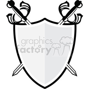 300x300 Royalty Free Vector Swords And Shield 384852 Vector Clip Art Image