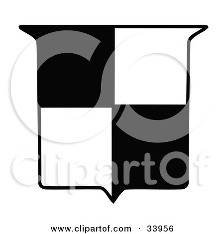 450x470 Clipart Illustration Of A White Shield Outlined In Black By C