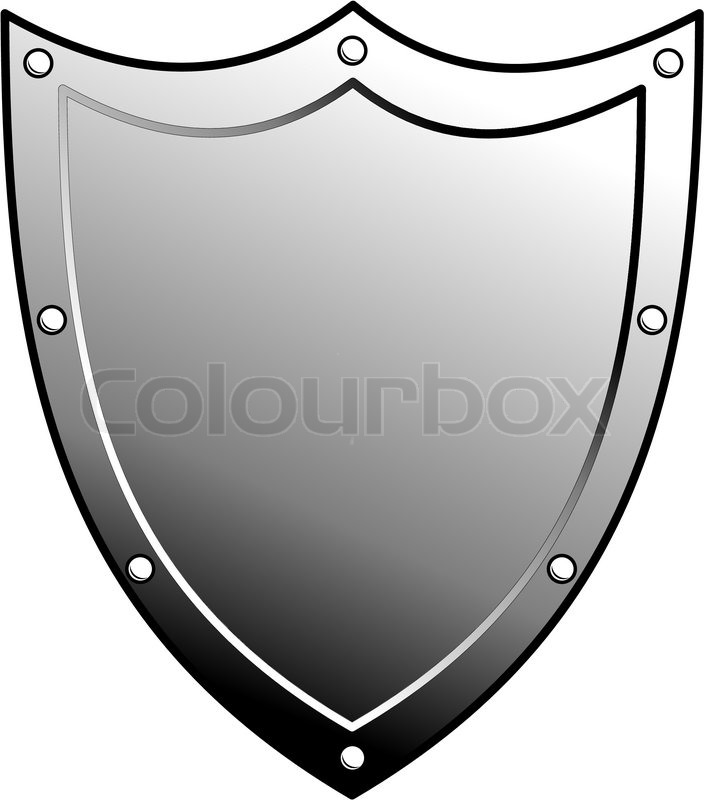 704x800 Metal Heraldic Shield. Armorial Symbol. Isolated Illustration