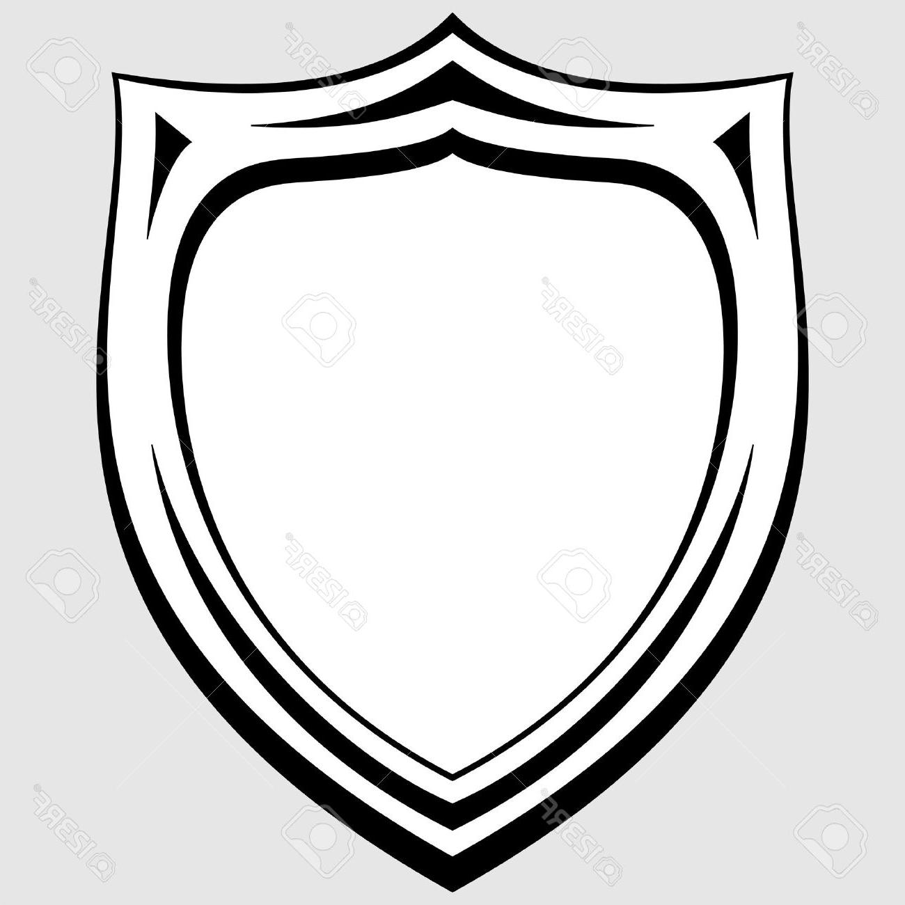 1300x1300 Unique Black And White Heraldic Badge Stock Vector Shield Outline Cdr