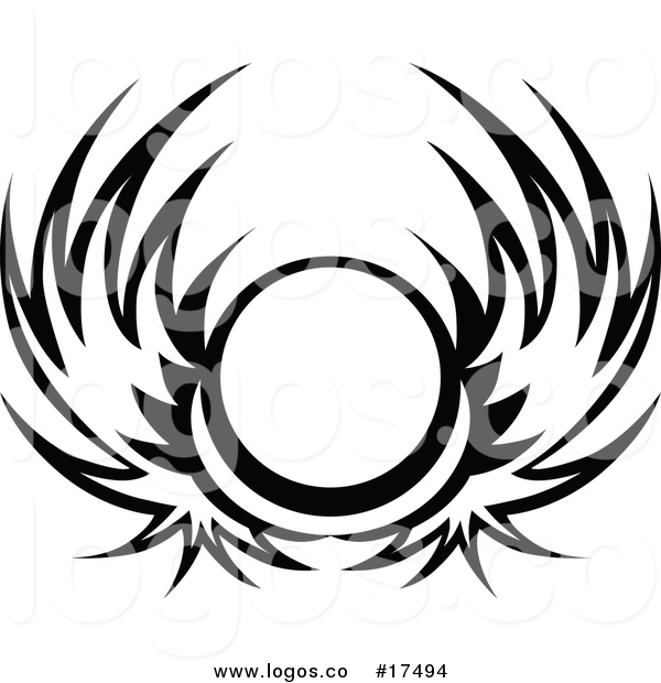 600x620 Vector Logo Of A Black And White Wing Shield By Chromaco