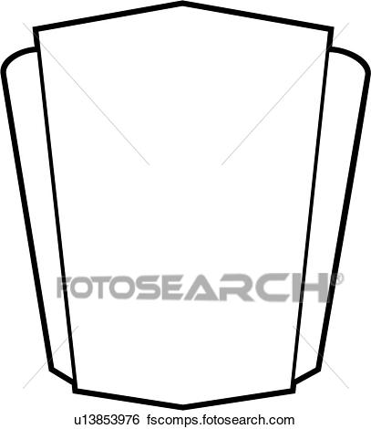 407x470 Clip Art Of , Sign, Blank, Border, Shield, Basic, Panel, Shapes