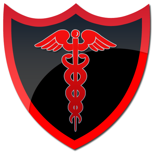 512x512 Caduceus Black Shield Clipart Image