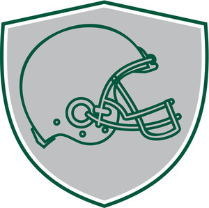 300x298 Line Drawing Illustration Of An American Football Helmet Viewed