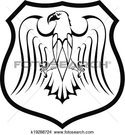 434x470 Black Eagle Clipart Shield