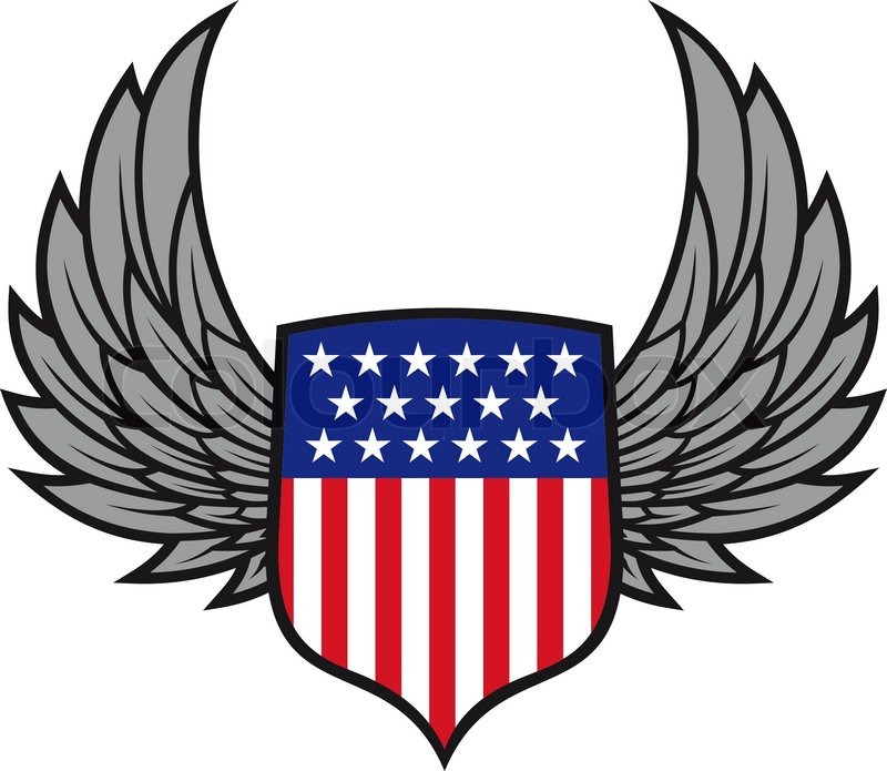 800x695 Shield With Wings As A Usa Heraldic Symbol For Design Stock