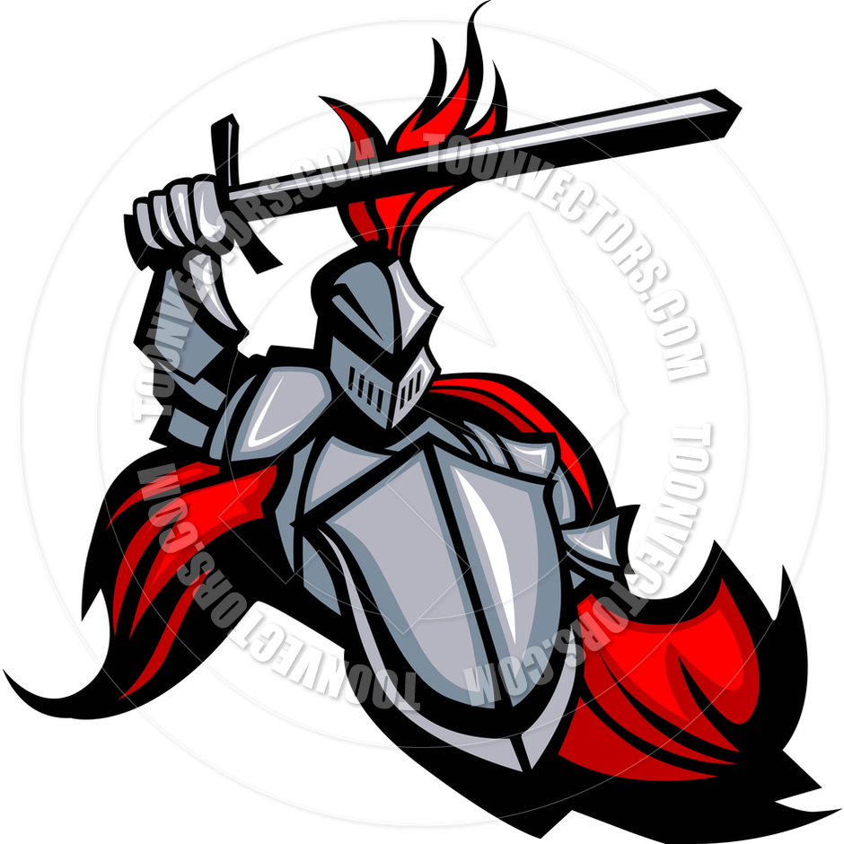 940x940 Medieval Knight With Sword And Shield Vector Mascot By Chromaco