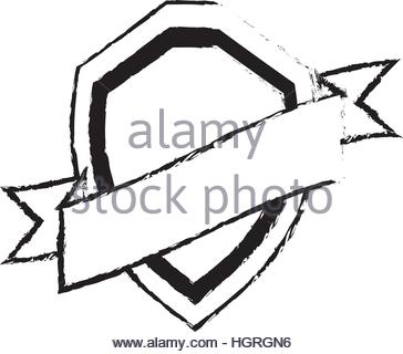 364x320 Shield Premium Badge Ribbon Sketch Vector Illustration Eps 10