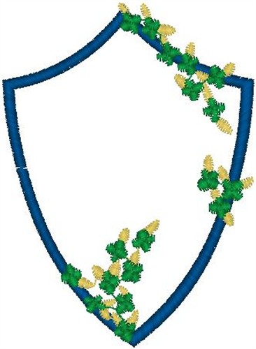 366x500 Flower Shield Outline Embroidery Designs, Machine Embroidery