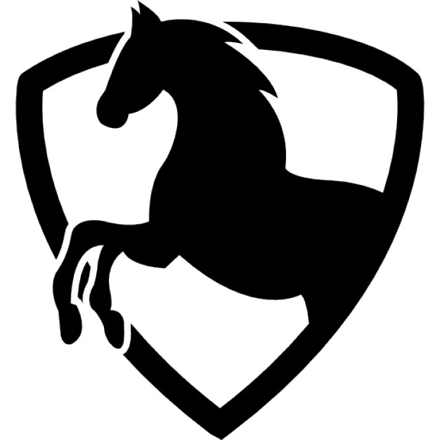 626x626 Black Horse Part In A Shield Outline Icons Free Download