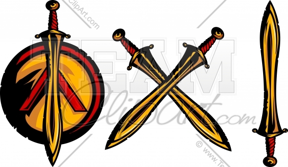 590x342 Spartan Sword Clipart Image. Easy To Edit Vector Format.