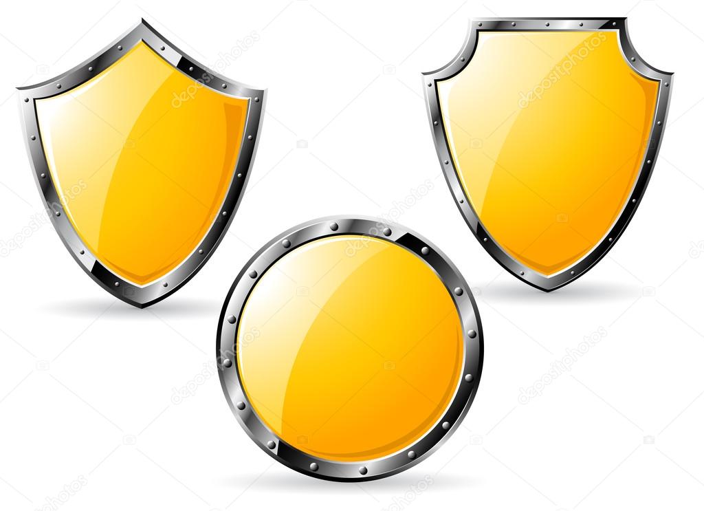 1024x743 Set Of Yellow Steel Shields Stock Vector Makhnach