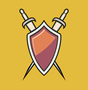 292x300 Retro Shield Frame Vector Illustration Royalty Free Stock Image