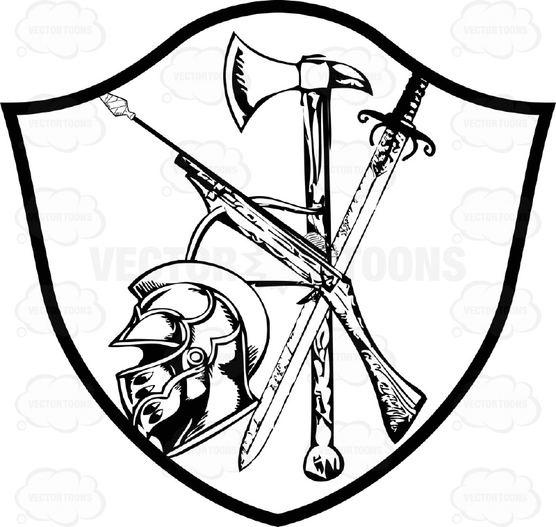800x758 Sword And Shield Black And White Clipart Panda